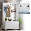 3-in-1 Entryway Hall Tree with Storage Bench and 4 Hooks, Coat Hanger, 40INCH, Stylish and Functional Design for Entrance, Hallway