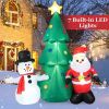 Happy Christmas Holiday Yard Decorations Inflatable W/ LED Lights