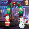 Happy Christmas Holiday Yard Decorations Inflatable W/ LED Lights