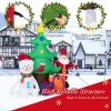 Happy Christmas Holiday Yard Decorations Inflatable W/ LED Lights