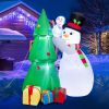 Happy Christmas Holiday Yard Decorations Inflatable W/ LED Lights