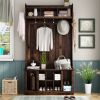 Hall Tree with 6 Hooks , Coat Hanger, Entryway Bench, Storage Bench, 3-in-1 Design, 39.4INCH, for Entrance, Hallway