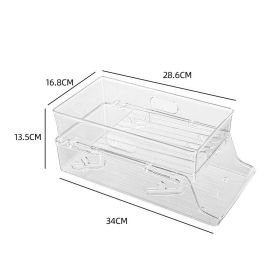 Double-layer Refrigerator Storage Box Drinks Automatic Rolling Household Beer Cola Cans Finishing Box Storage Rack (Option: About 9to11 Cans-Transparent)