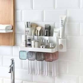 Toothbrush Holder Bathroom Shelving Hole-free Suction Wall (Option: Without-1 Style)