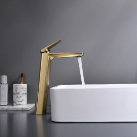 Copper Brushed Washbasin With Hot And Cold Faucets Light And Luxurious Style (Option: Gold elevated)