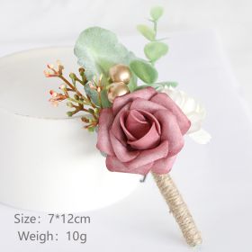 European Style Mori Style Wedding Groom Bride Simulation PE Corsage (Option: Cameo Brown)