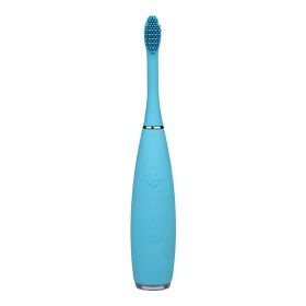 Children's Silicone Rechargeable Household Soft Bristle Sonic Electric Toothbrush (Option: 212C Blue-Customizable-USB)