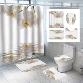 Digital Printing Polyester Shower Curtain Bathroom Pansy Reflection (Option: Cx852-90x180)