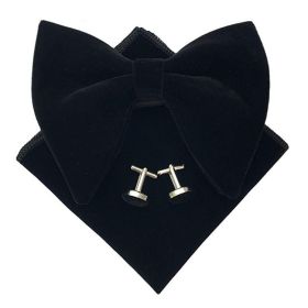 Men's Large Bow Tie Cuff Buckle Set (Option: No 1)